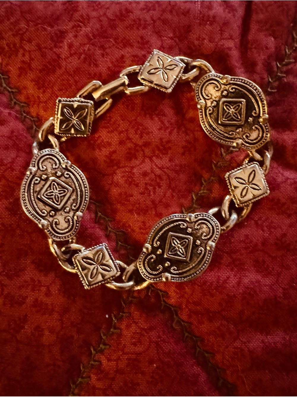 Vintage Napier | Gold-Tone Textured Metal | Link Bracelet